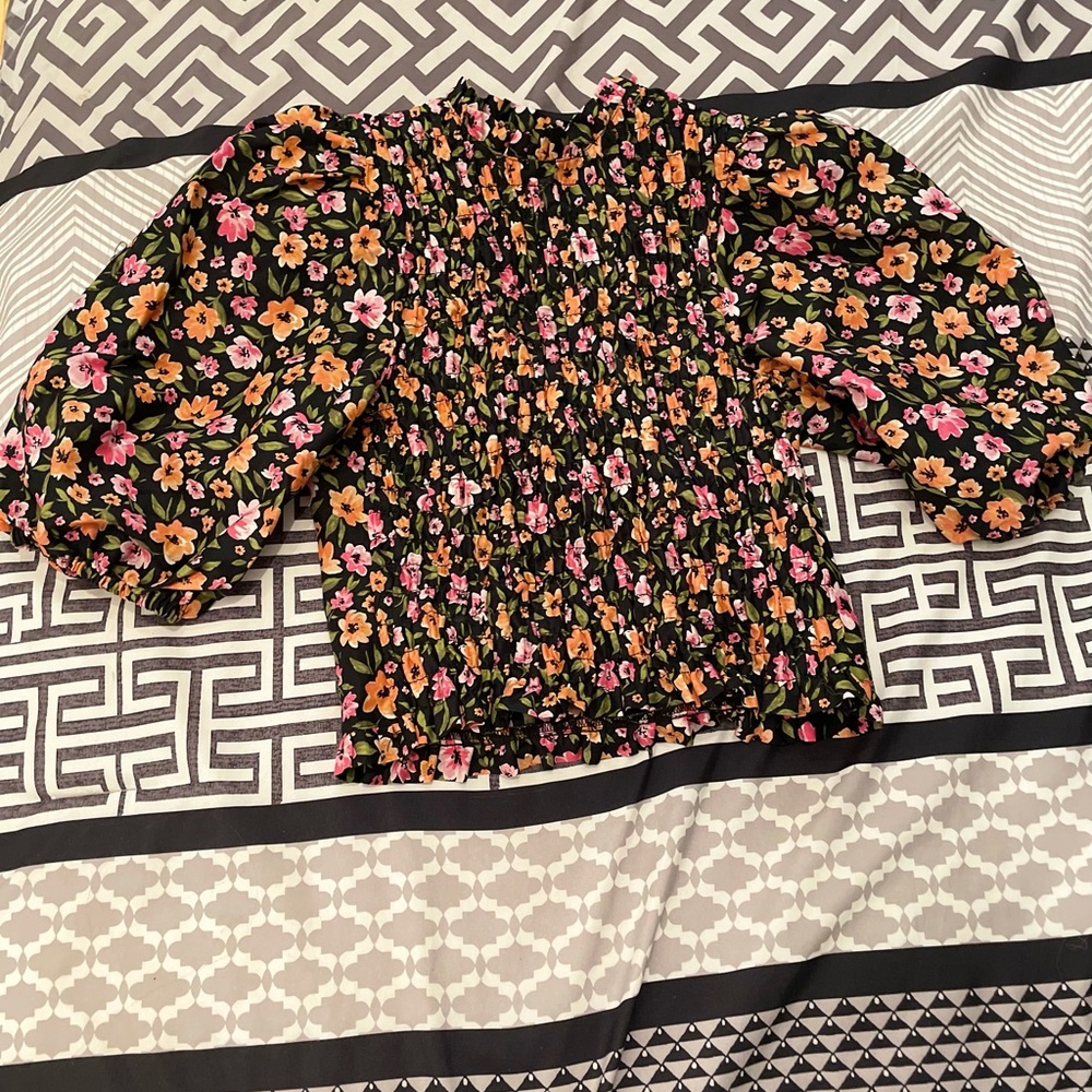 H$M floral print details blouse